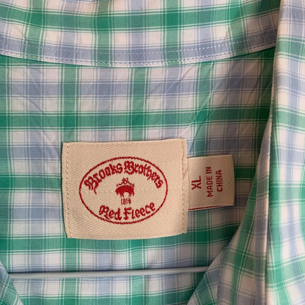 Blue and Green Plaid Brooks Brothers Button Down - Picture 4 of 5